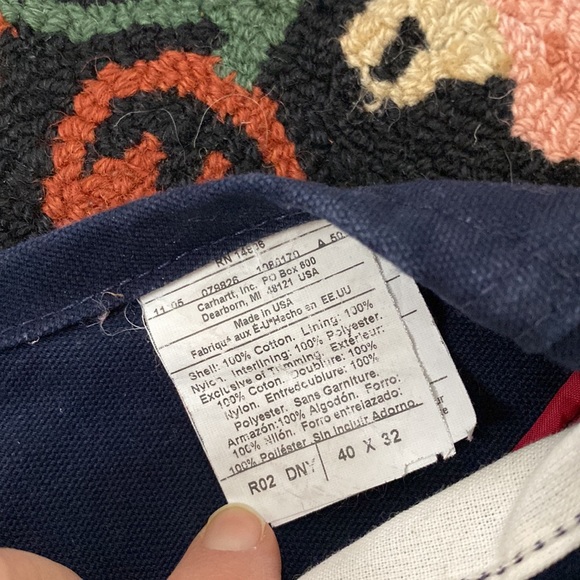 Carhartt Lined Heavy Bib Overalls 40x32 Navy - Picture 7 of 8